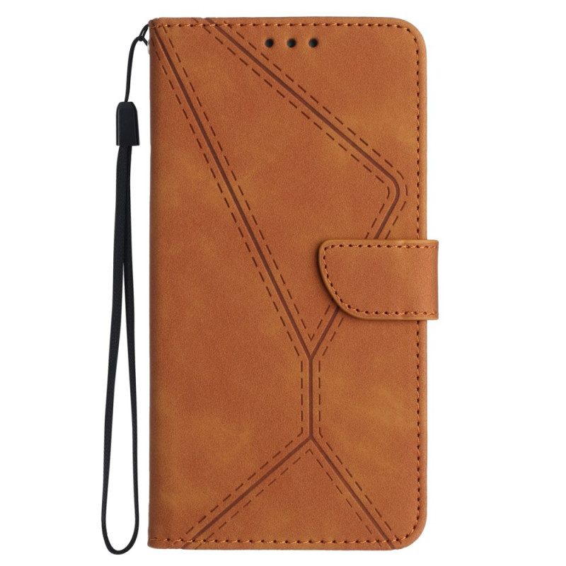 Folio-hoesje Oppo Reno 12f 5g Lijnen En Trekkoorden