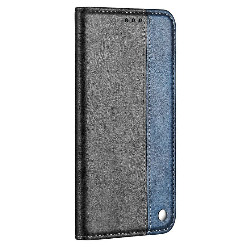 Bescherming Hoesje voor iPhone 13 Pro Max Folio-hoesje Tweekleurig Leereffect