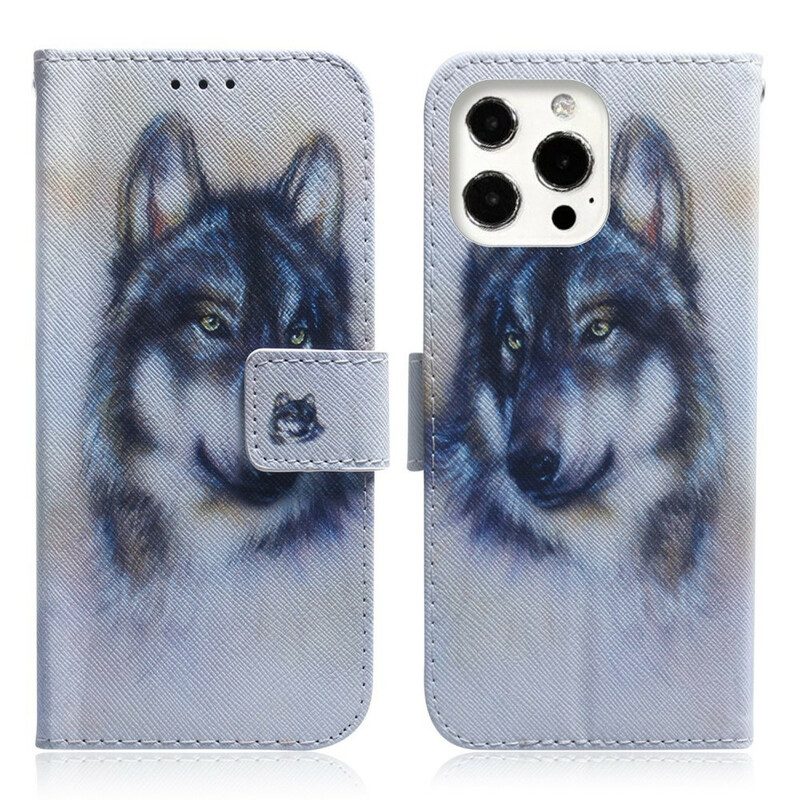 Folio-hoesje voor iPhone 13 Pro Max Honden Uiterlijk