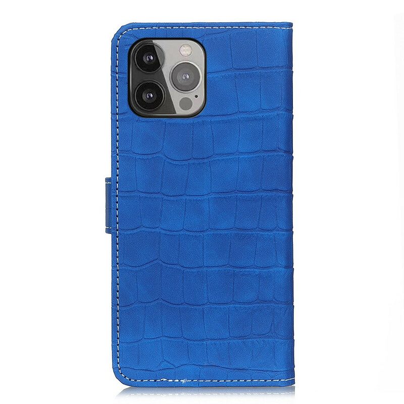 Leren Hoesje voor iPhone 13 Pro Max Krokodillen Kracht
