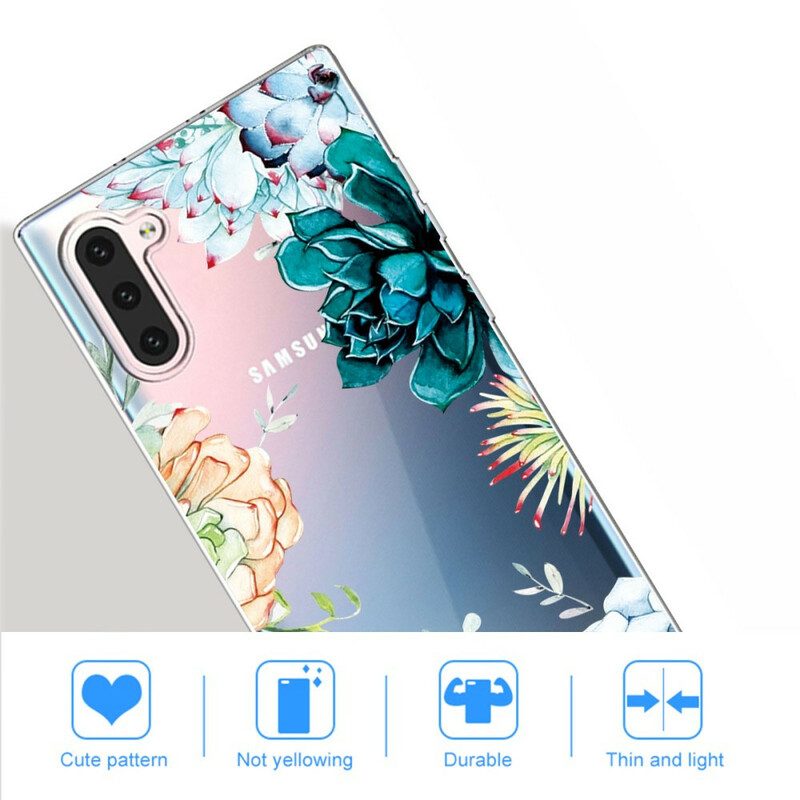 Telefoonhoesje voor Samsung Galaxy Note 10 Naadloze Aquarel Bloemen