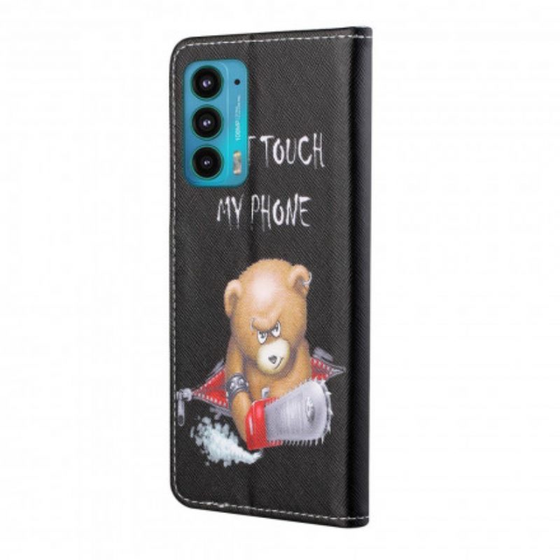 Leren Hoesje voor Motorola Edge 20 Gevaarlijke Beer