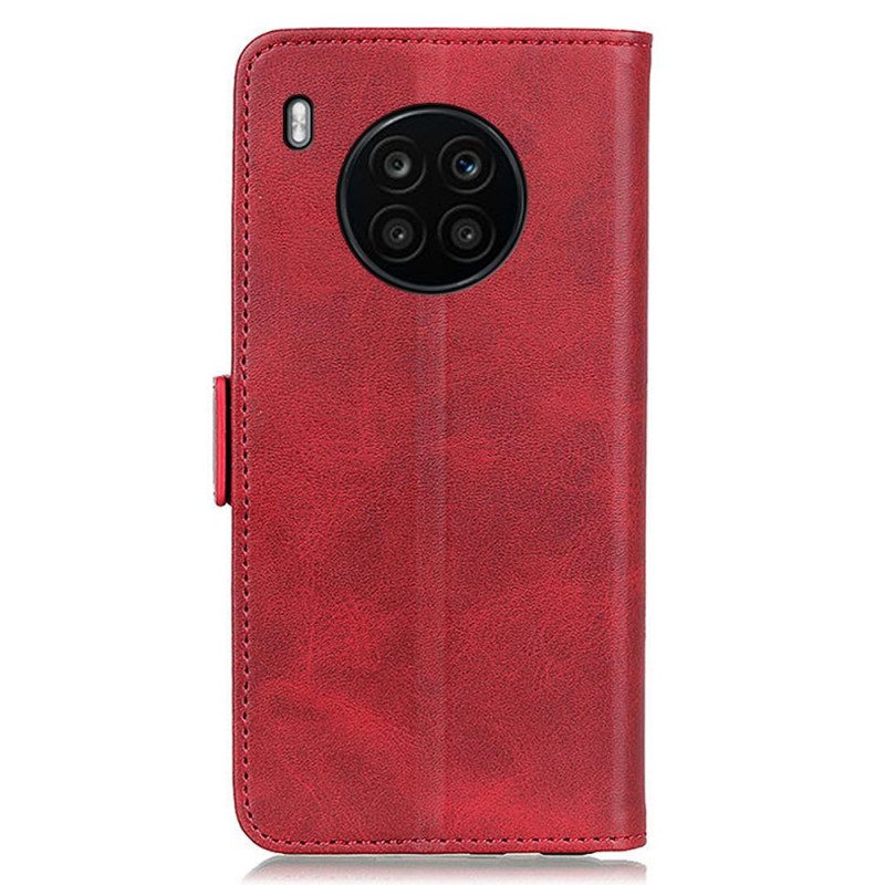 Leren Hoesje voor Huawei Nova 8i Folio-hoesje Dubbele Klep
