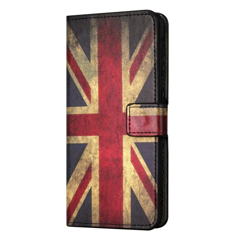 Flip Case Leren Samsung Galaxy A15 5g Vintage Engelse Vlag