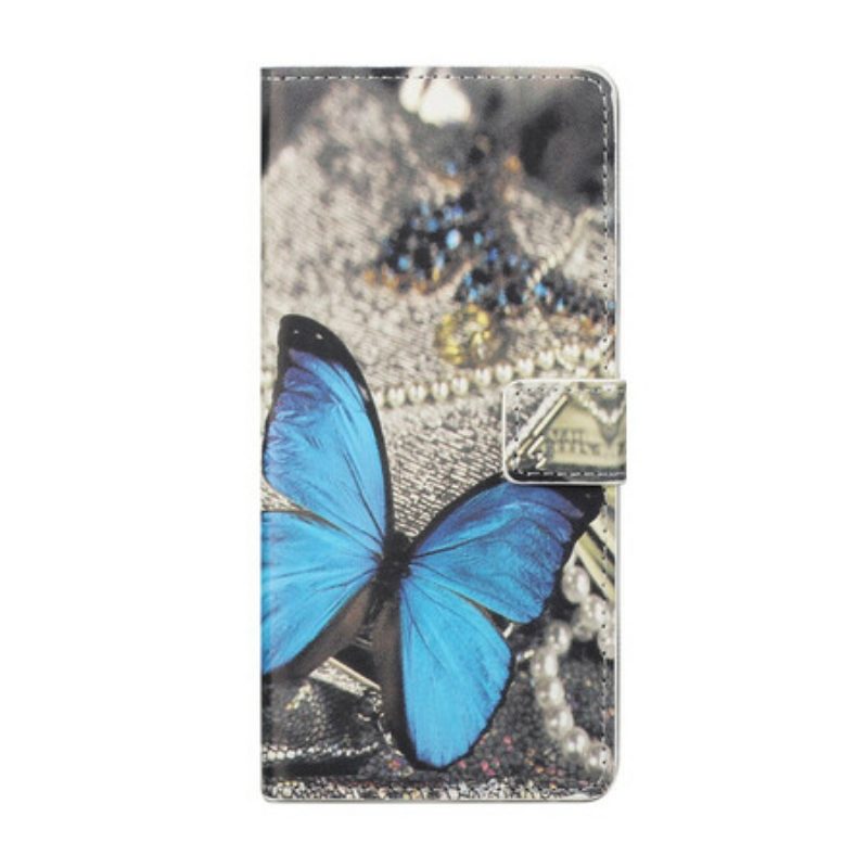 Folio-hoesje voor Xiaomi Redmi Note 9 Pro 5G Blauwe Vlinder