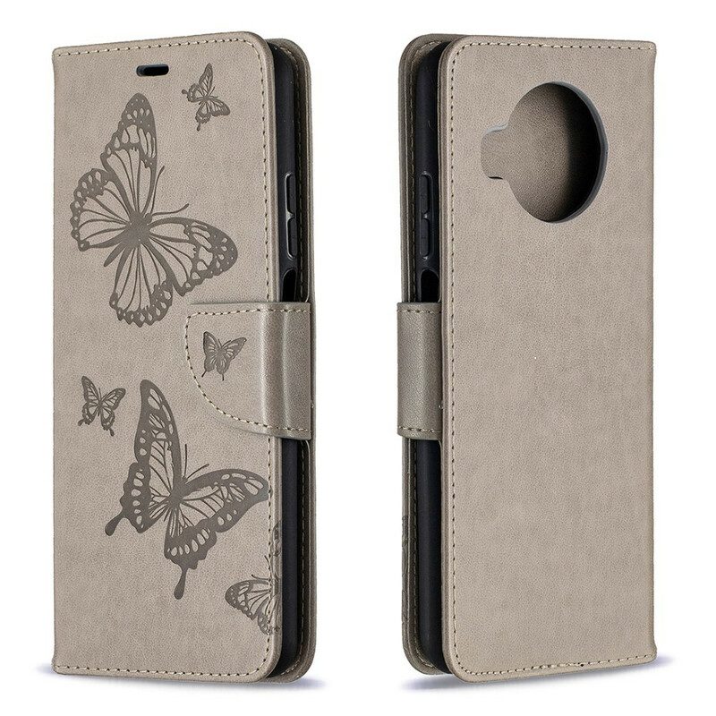 Folio-hoesje voor Xiaomi Redmi Note 9 Pro 5G Gedrukte Vlinders