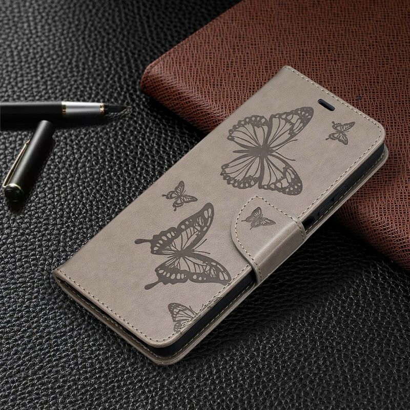 Folio-hoesje voor Xiaomi Redmi Note 9 Pro 5G Gedrukte Vlinders