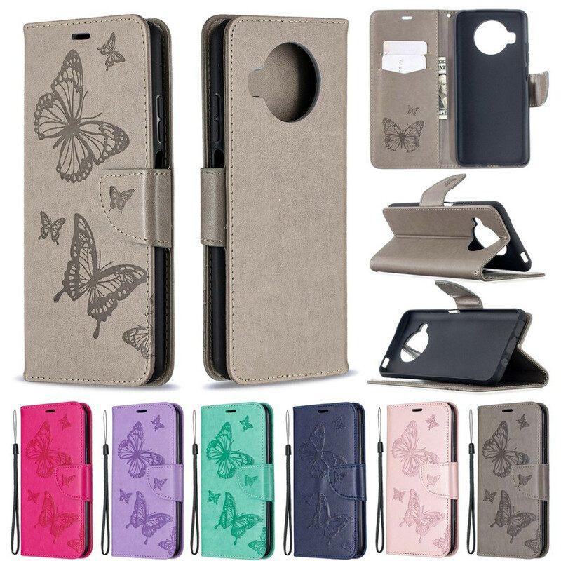 Folio-hoesje voor Xiaomi Redmi Note 9 Pro 5G Gedrukte Vlinders