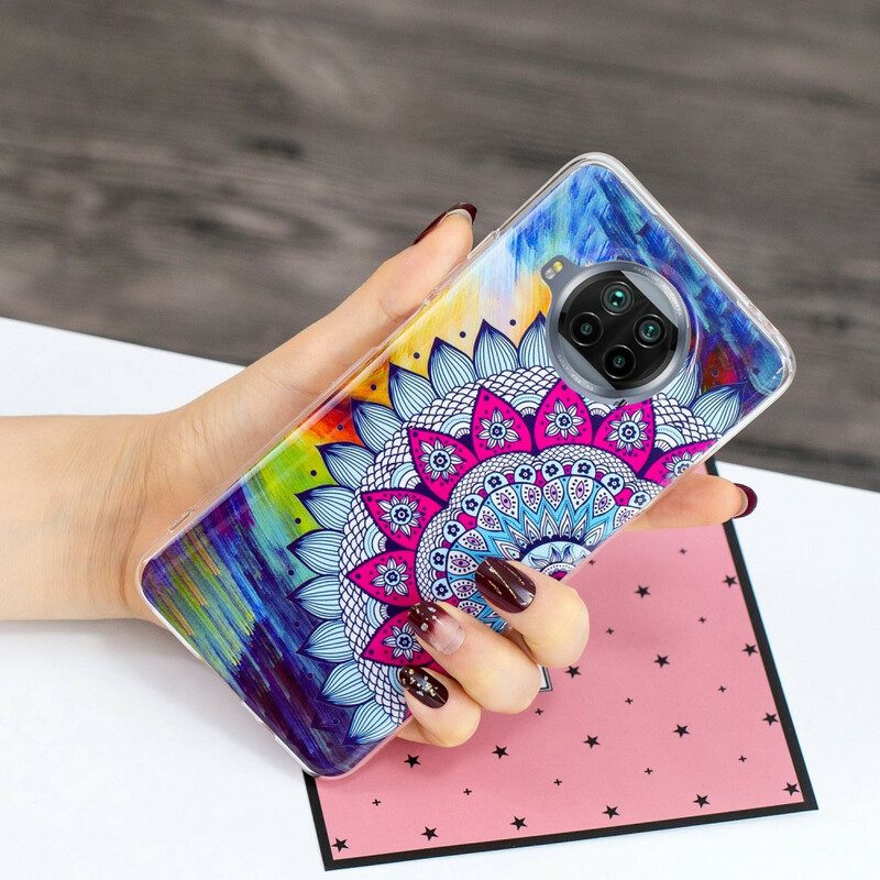 Hoesje voor Xiaomi Redmi Note 9 Pro 5G Fluorescerende Kleurrijke Mandala