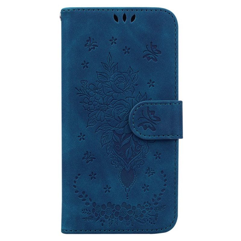 Folio-hoesje Realme 12 Plus 5g Telefoonhoesje Bloemenpatroon Met Bandje