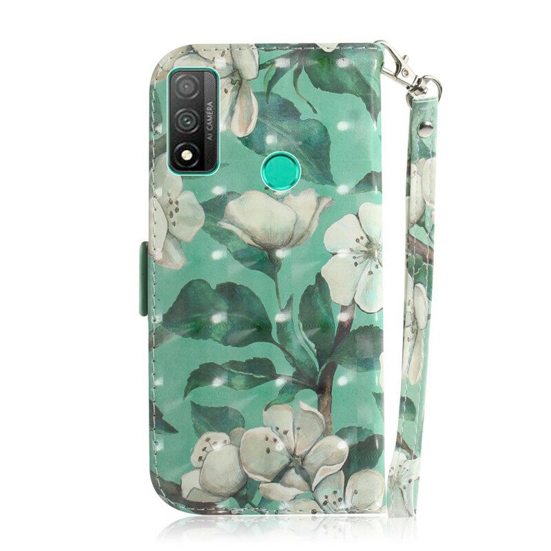 Folio-hoesje voor Huawei P Smart 2020 Met Ketting Bloeiende Tak Met Riem