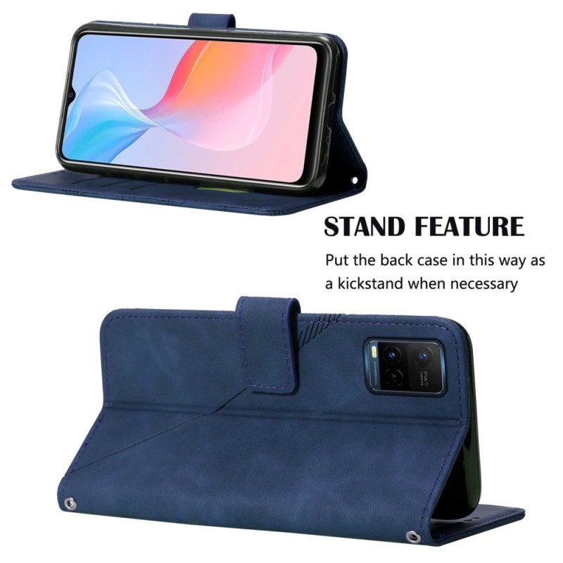 Folio-hoesje voor Vivo Y33s Piramide Leereffect