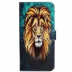 Leren Hoesje Xiaomi 14t Leeuw Bescherming Hoesje