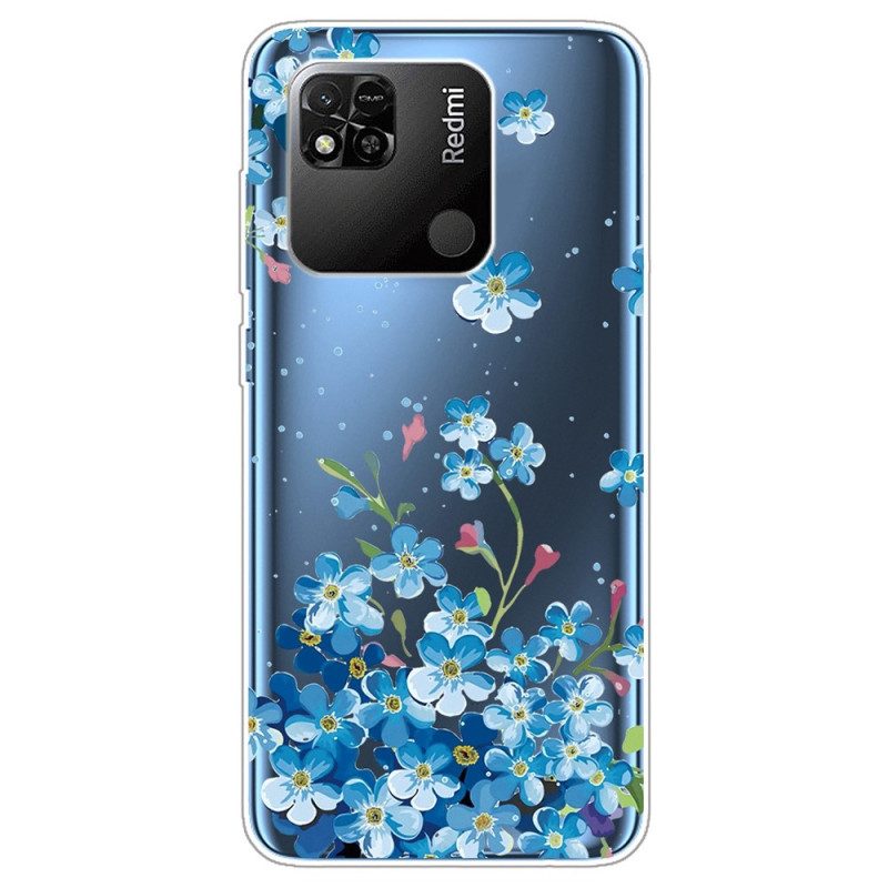Hoesje voor Xiaomi Redmi 10A Naadloze Blauwe Bloemen