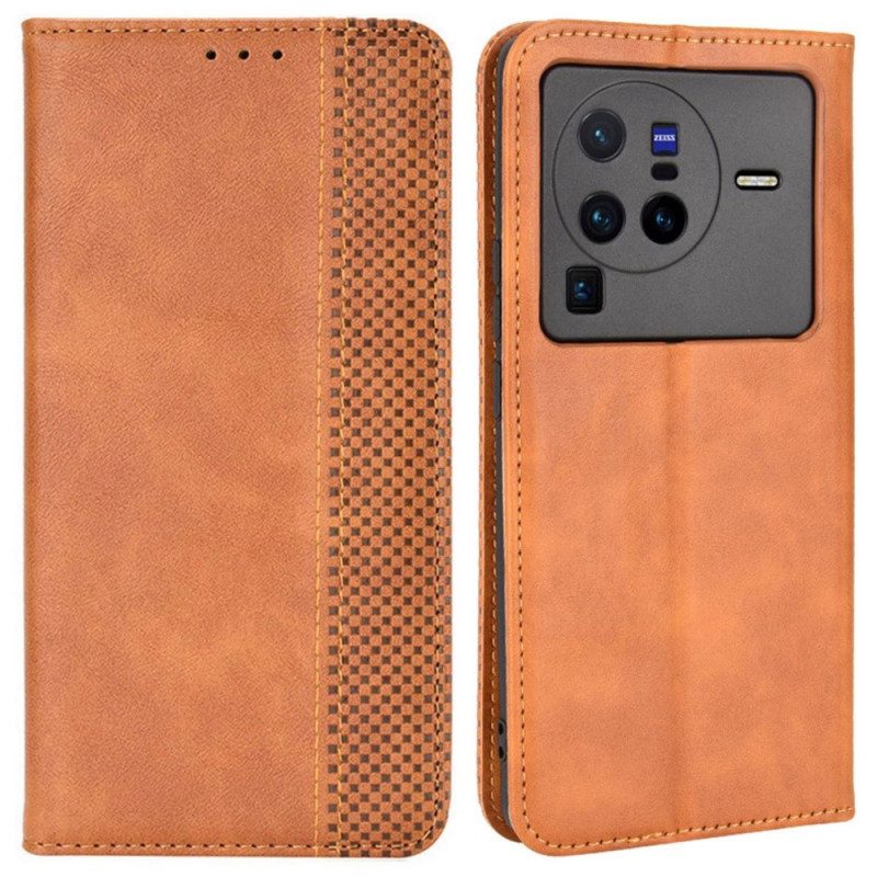 Bescherming Hoesje voor Vivo X80 Pro Folio-hoesje Gestileerd