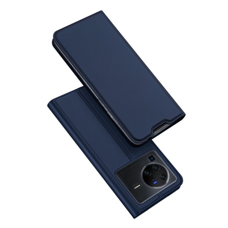 Bescherming Hoesje voor Vivo X80 Pro Folio-hoesje Skin-pro-serie Dux Ducis