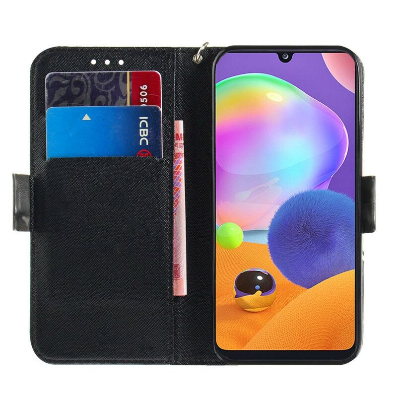 Folio-hoesje voor Samsung Galaxy A31 Met Ketting Meesterlijke Mandala Met Riem