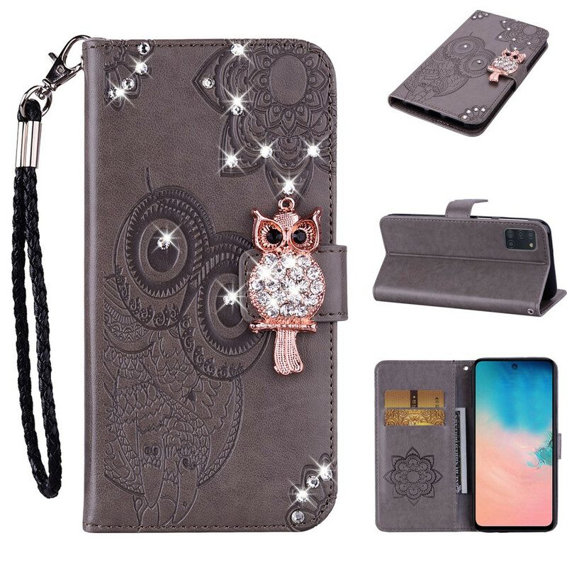Folio-hoesje voor Samsung Galaxy A31 Uil Mandala En Charme