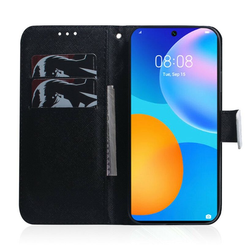 Folio-hoesje voor Huawei P Smart 2021 Emoji-telefoon