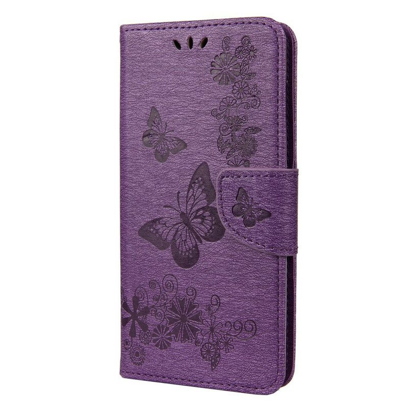 Folio-hoesje voor Huawei Y6p Alleen Vlinders Met Lanyard