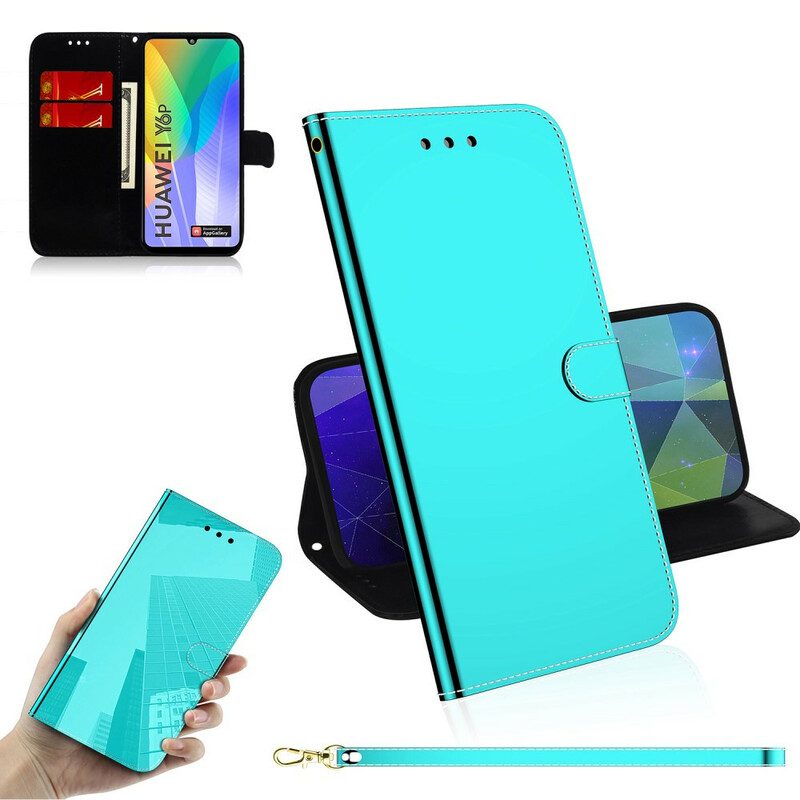Folio-hoesje voor Huawei Y6p Spiegelhoes Van Imitatieleer