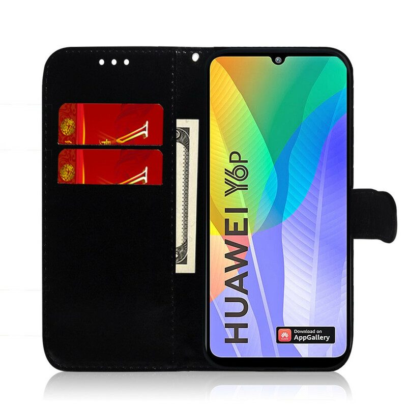 Folio-hoesje voor Huawei Y6p Spiegelhoes Van Imitatieleer
