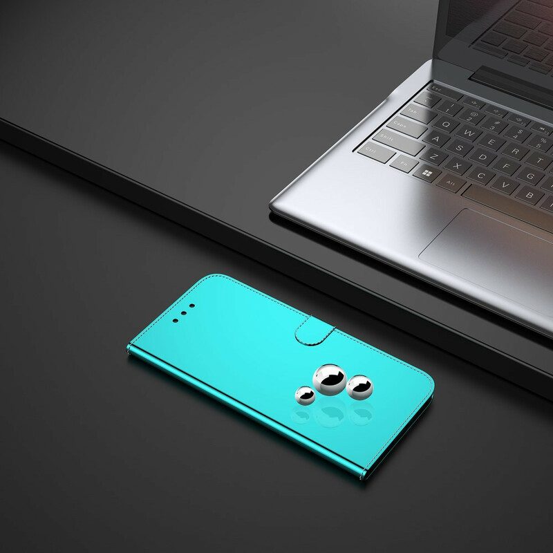 Folio-hoesje voor Huawei Y6p Spiegelhoes Van Imitatieleer