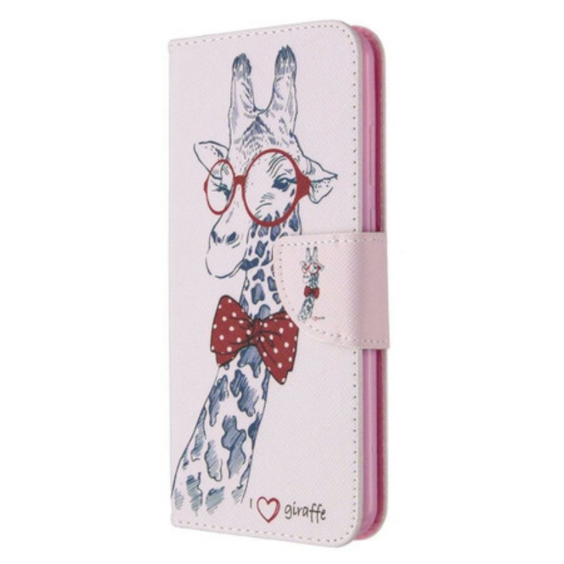 Leren Hoesje voor Huawei Y6p Slimme Giraf
