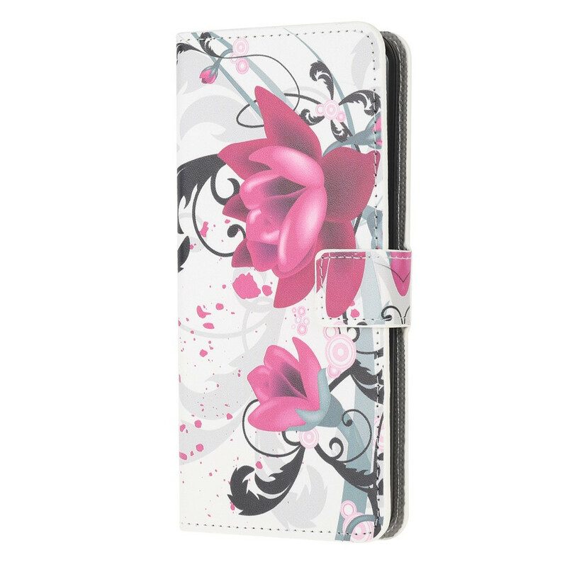 Folio-hoesje voor Samsung Galaxy Note 20 Tropische Bloemen