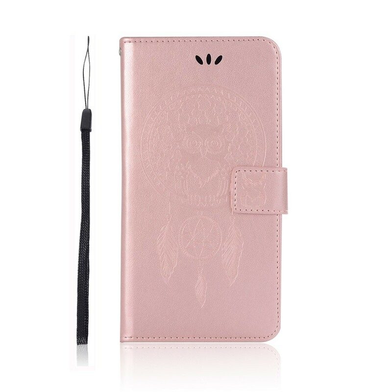 Leren Hoesje voor Huawei P Smart Z Leereffect Dromenvanger Uil