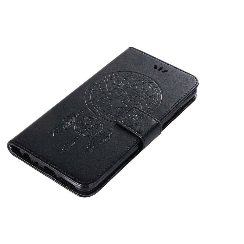 Leren Hoesje voor Huawei P Smart Z Leereffect Dromenvanger Uil