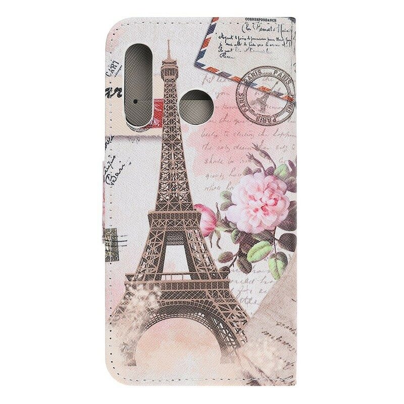Leren Hoesje voor Huawei P Smart Z Retro Eiffeltoren