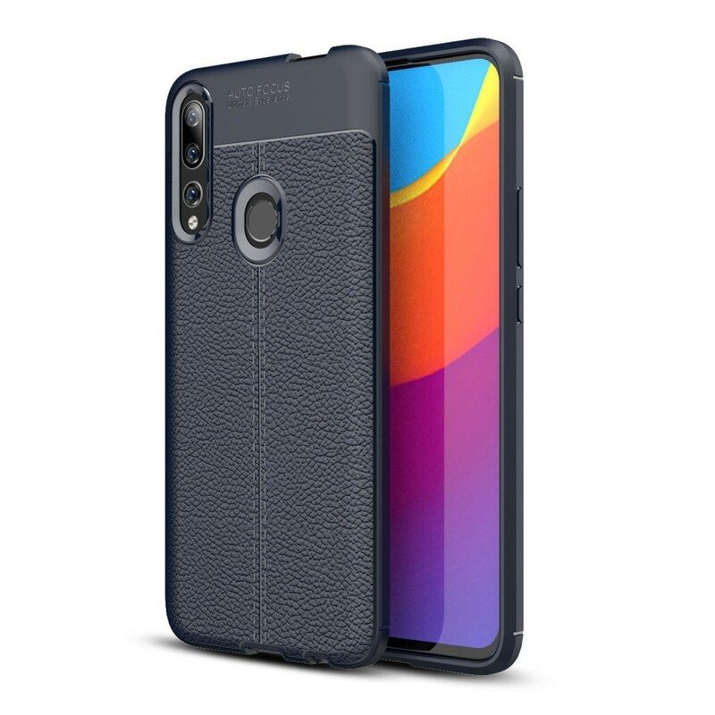 Telefoonhoesje voor Huawei P Smart Z Dubbellijnig Litchi-leereffect