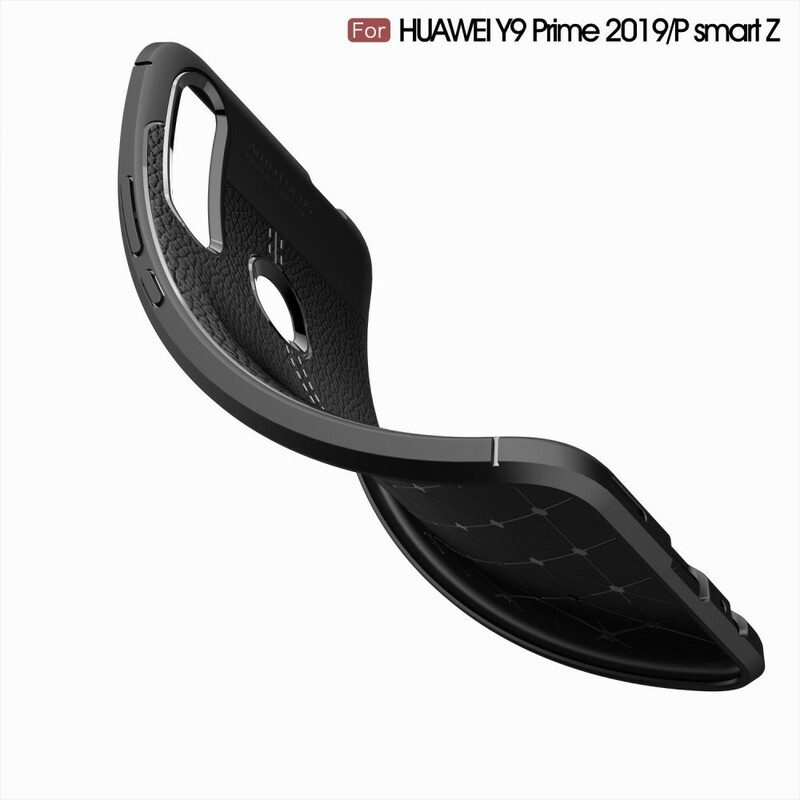 Telefoonhoesje voor Huawei P Smart Z Dubbellijnig Litchi-leereffect