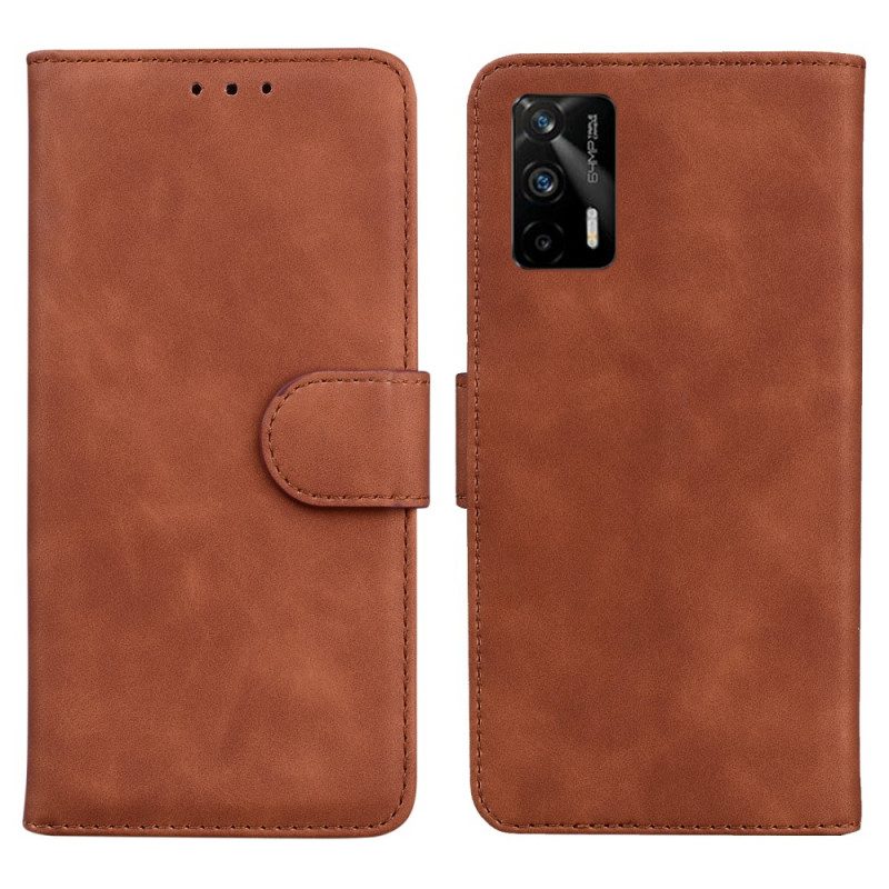 Leren Hoesje voor Realme GT 5G Monochroom Leereffect