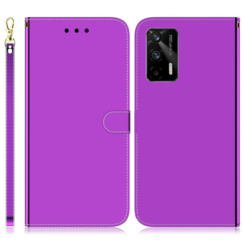Leren Hoesje voor Realme GT 5G Spiegelhoes Van Imitatieleer