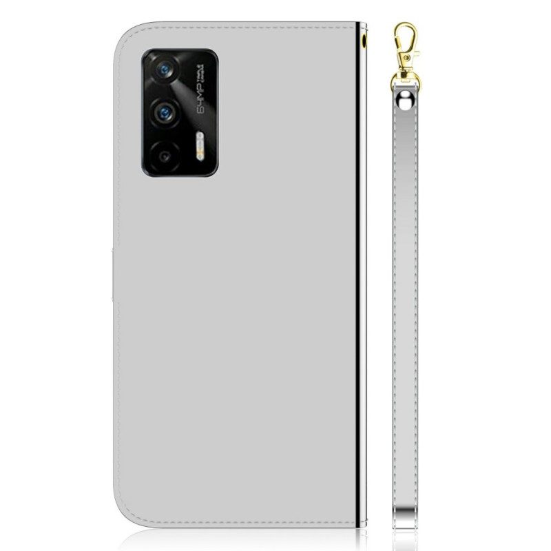 Leren Hoesje voor Realme GT 5G Spiegelhoes Van Imitatieleer