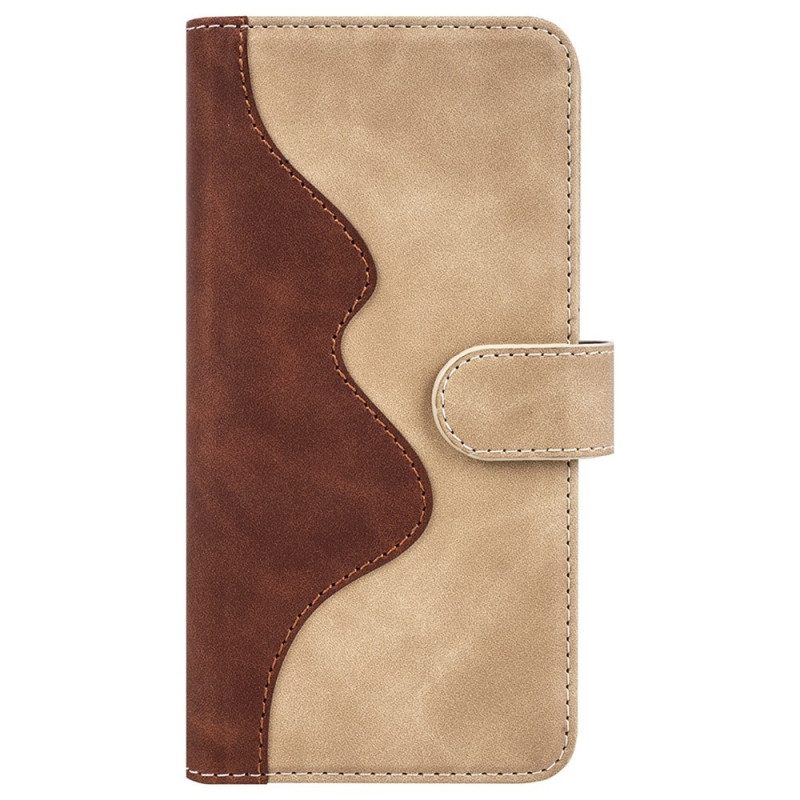 Leren Hoesje voor Vivo Y22s Golf Lederen Stijl