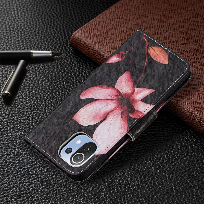 Folio-hoesje voor Xiaomi Mi 11 Lite 4G / 5G / 5G NE Roze Bloem
