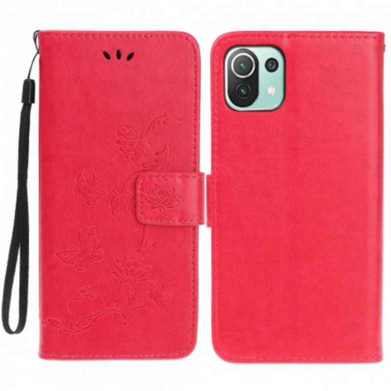 Folio-hoesje voor Xiaomi Mi 11 Lite 4G / 5G / 5G NE Vlinders En Bloemen