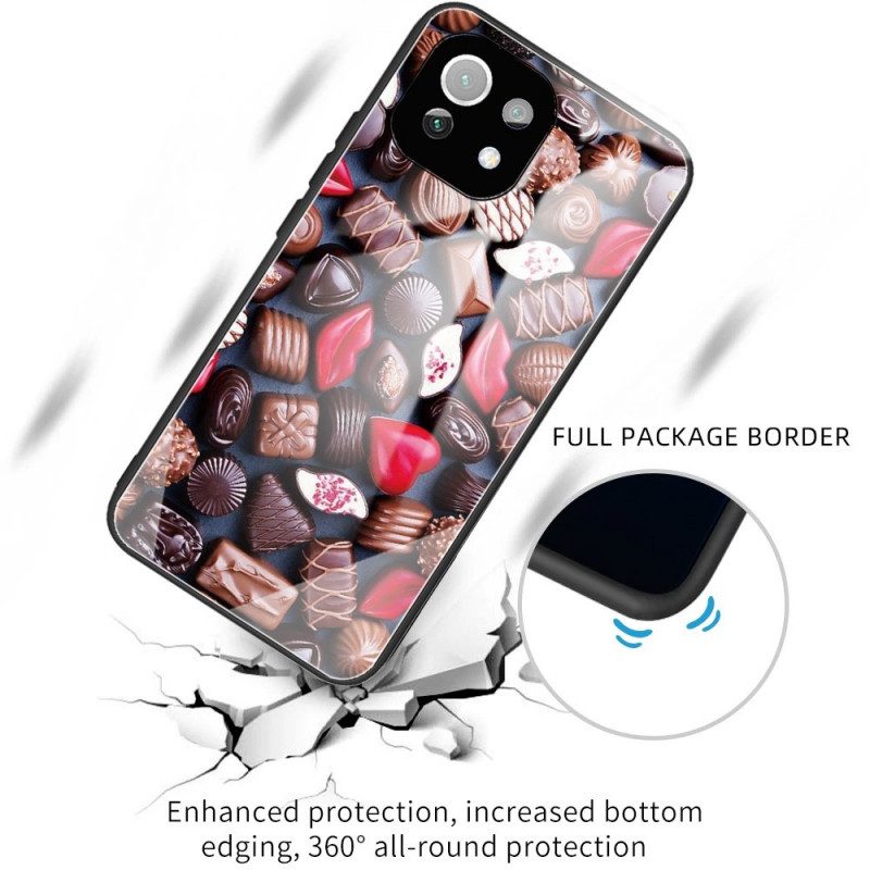 Hoesje voor Xiaomi Mi 11 Lite 4G / 5G / 5G NE Chocolade Van Gehard Glas