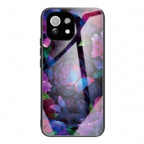 Hoesje voor Xiaomi Mi 11 Lite 4G / 5G / 5G NE Vlinders Variatie Gehard Glas