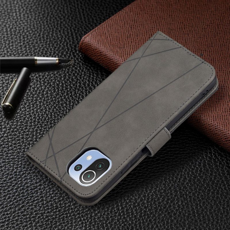 Leren Hoesje voor Xiaomi Mi 11 Lite 4G / 5G / 5G NE Driehoek Binfen-kleur