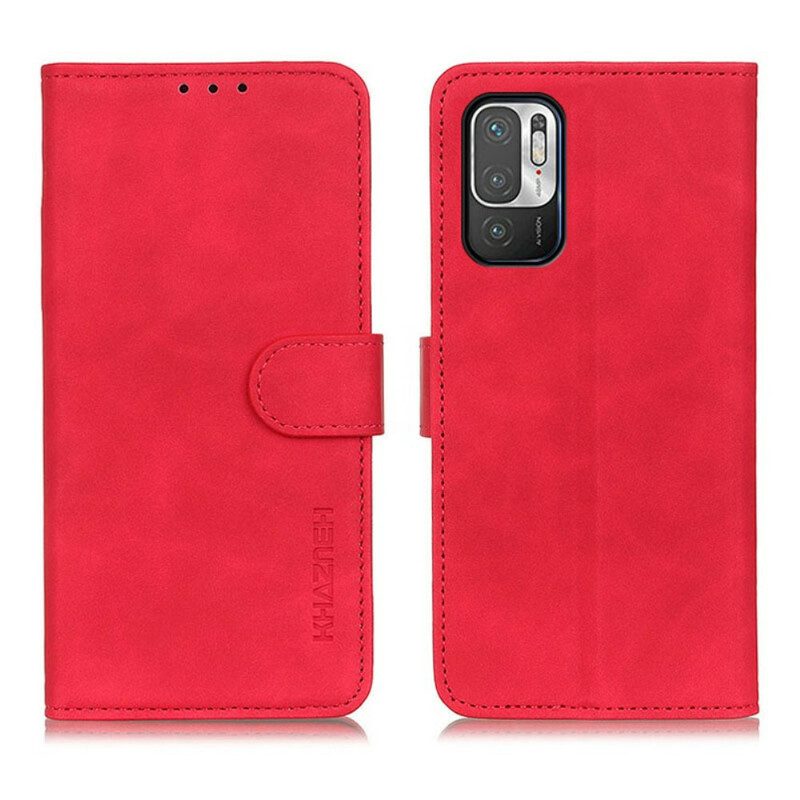 Folio-hoesje voor Poco M3 Pro 5G Khazneh Ledereffect