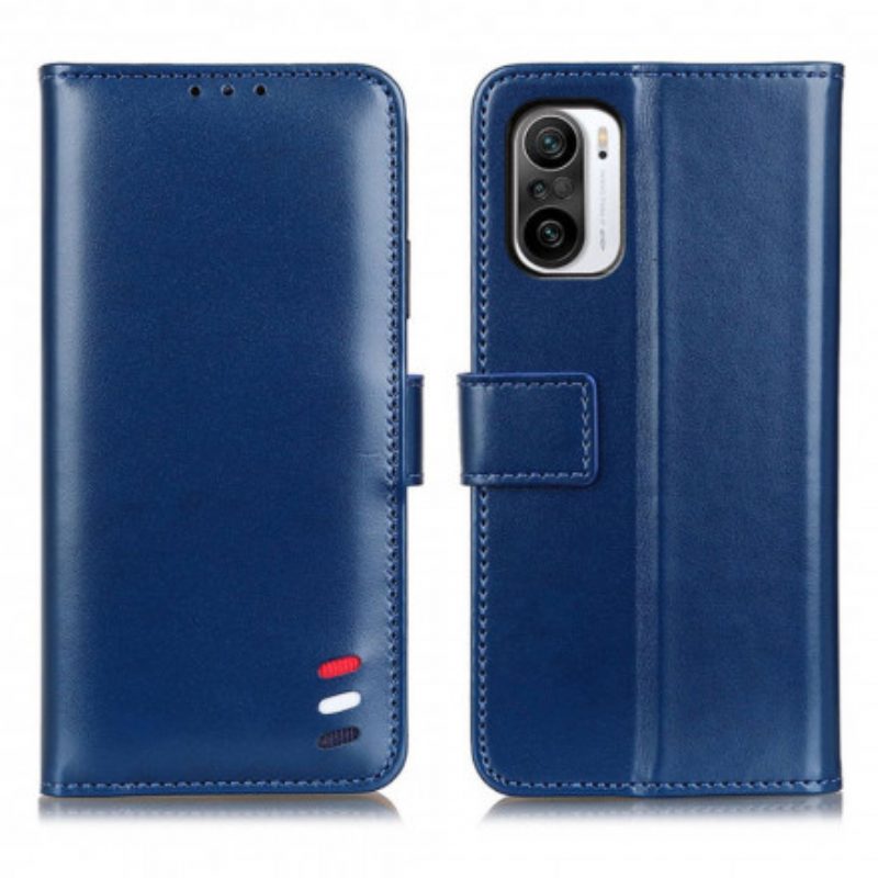 Leren Hoesje voor Poco F3 Driekleurig Leereffect