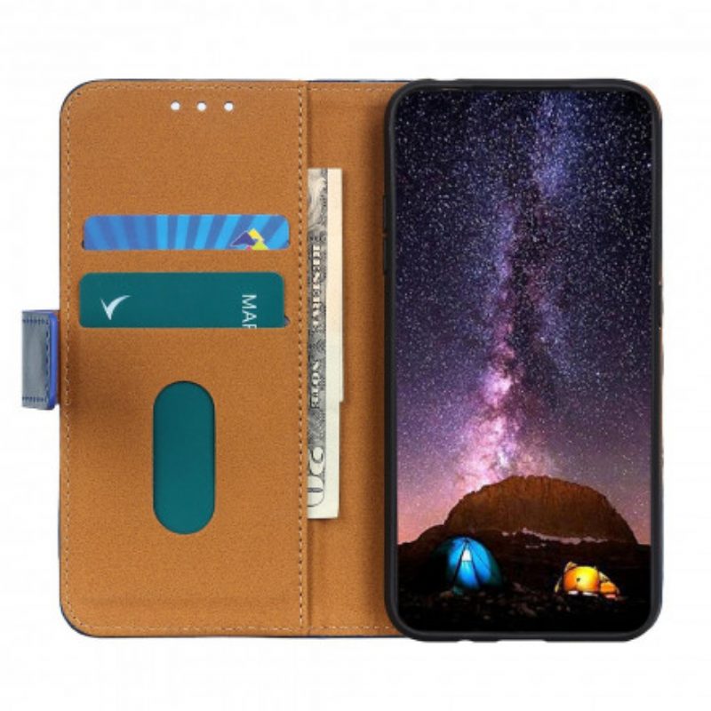 Leren Hoesje voor Poco F3 Driekleurig Leereffect