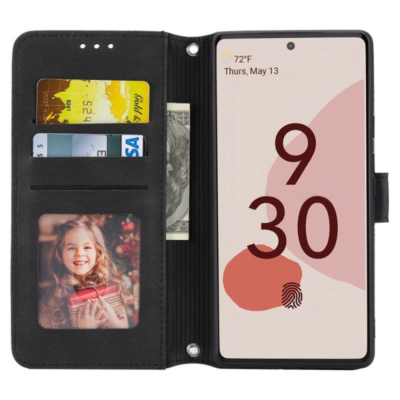 Folio-hoesje voor Google Pixel 6 Pro Kanten Naden