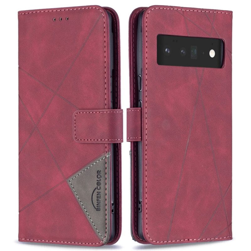 Leren Hoesje voor Google Pixel 6 Pro Binfen-kleurendriehoeken