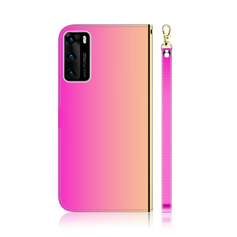 Folio-hoesje voor Huawei P40 Spiegelhoes Van Imitatieleer