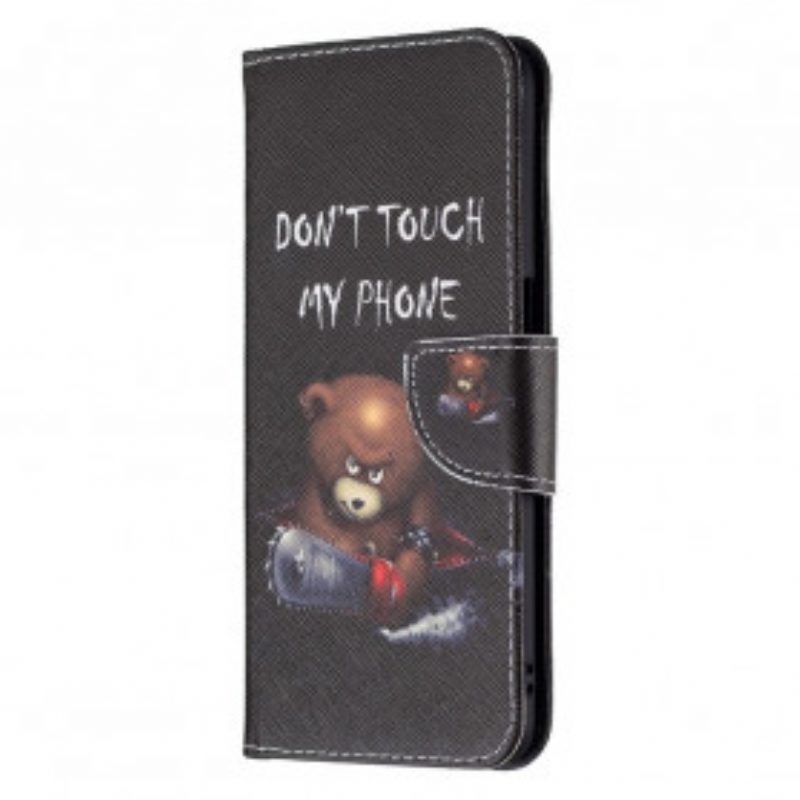 Leren Hoesje voor Oppo A54 5G / A74 5G Gevaarlijke Beer